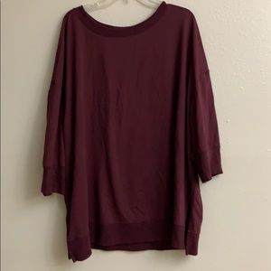 Women’s plus size three-quarter sleeve sweatshirt